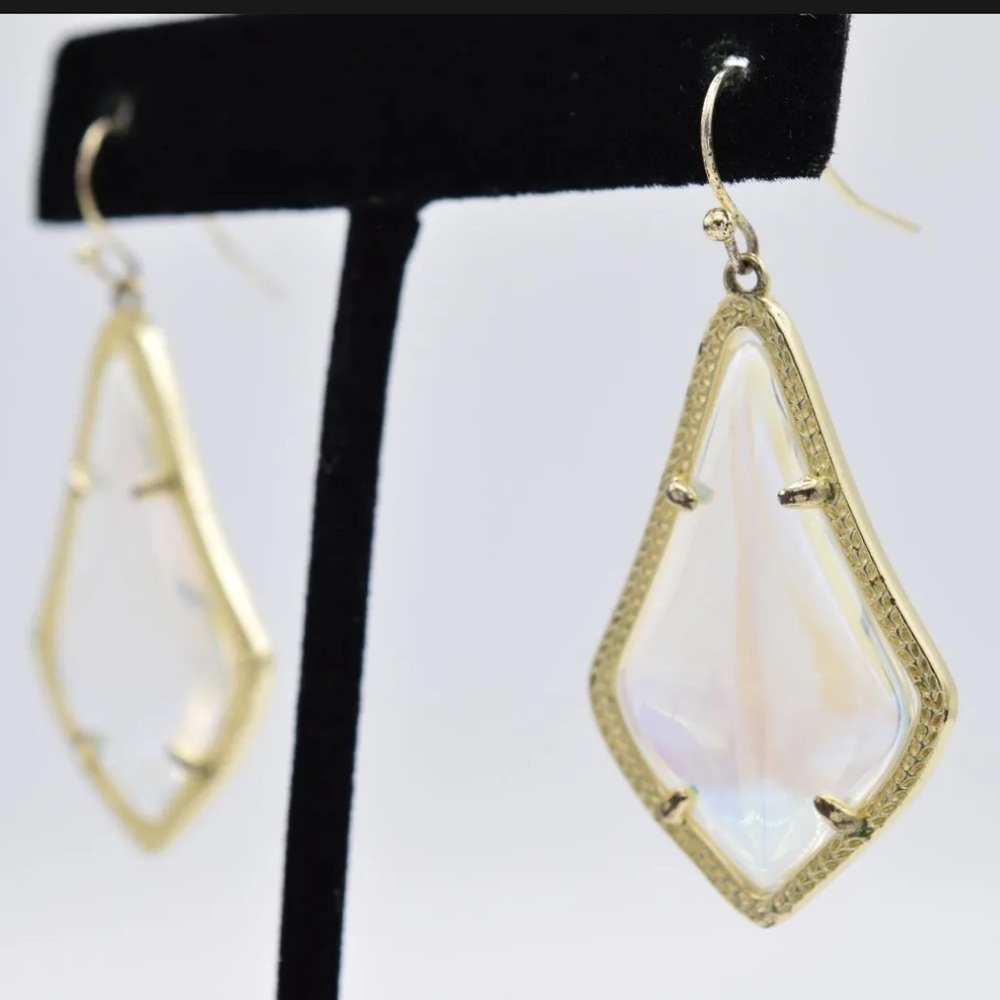 Kendra Scott Alex Earrings in Iridescent Glass 0142 - Picture 4 of 4